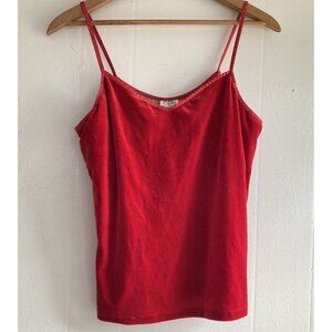 Cinema Etoile Seductivewear red velvet camisole women's Coquette Girl XMAS sz XL